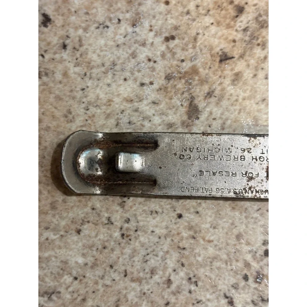 Vintage Stroh's Beer Church Key Bottle Can Opener Vaughan Detroit Michigan 4in
